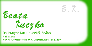 beata kuczko business card